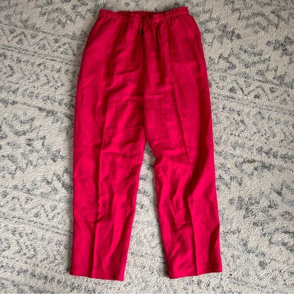 Lord & Taylor Pants - Lord and Taylor 100% Linen Hot Pink Fuchsia Pants